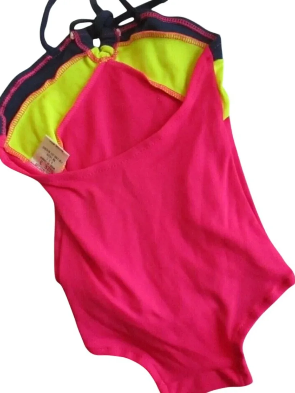 3T Vintage 1980's GIRLS 3 Swimsuit Colorblock New With Tags 1 Piece Castaways